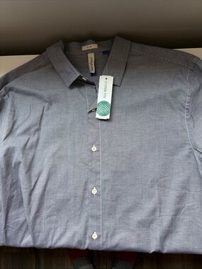 Men’s Artefact Slim Fit Blue Button-Up Shirt